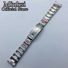 로렉스 시계줄 호환 Miuksi 20mm 904l 스텐 팔찌 접는 버클 적합 miuksi 36mm 39mm 40mm 케이스 롤렉스 호환용 교체 스트랩