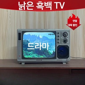 옛날티비 레트로 TV 세트 송출 감성 카메라 아날로그, 17 인치 밝은 눈송이