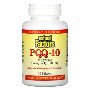 Natual Factos PQQ-10 20 mg 30 Softgels, 30정, 1개