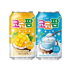 해태 코코팜 망고 화이트 340ml 2종 24캔 세트, 24개