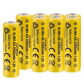 CICMOD AA 충전식 배터리 1.2V Ni-MH 2500mAh 더블 A 배터리 야외 정원 태양광 조명용 8팩