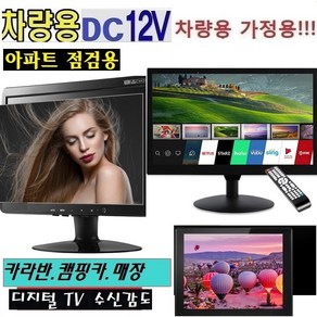 소형TV(DC12V)차량용TV 캠핑용 아파트 선로점검 디지털HDTV 아파트 관리소 고화질 WB13P, 12형TV(220V 전원+차량용 전용시가잭 )