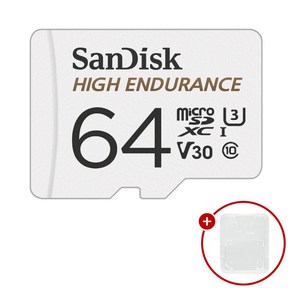 샌디스크 마이크로SD카드 High Enduance 하이엔듀런스 SDSQQNR-064GB + SD카드 케이스, 1개, 64GB