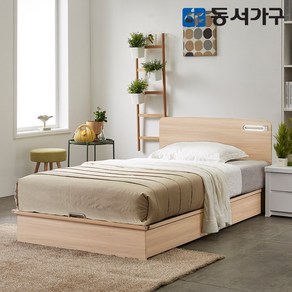 동서가구 루이10 평상서랍형 LED 슈퍼싱글 SS 침대 프레임 DF638030, 오크