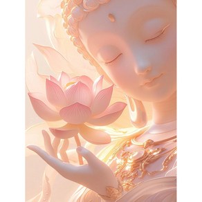 불상 불련 부처님연꽃 우드 조각퍼즐 평안 건강 행운 재물복 가져다주는 불교연꽃 풍수지리 직소퍼즐 300 500 700 1000 1500피스, 1개, 선택2-재물연꽃 핑크빛 불상, 500피스