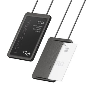TOCY ID16 카드홀더 16g 가벼운 초슬림 사원증 케이스 목걸이 아이디16, 우디블랙