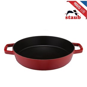 [AK플라자] [스타우브] [스타우브] 더블 핸들 무쇠 주물 프라이팬 26cm 체리 (ST2232606), 기본, 1개