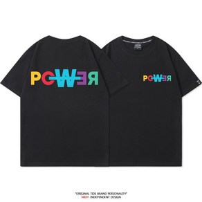 GD G-Dagon POWER 지드래곤 권지용 파워 반팔 티셔츠 굿즈, 2XL, 검은색