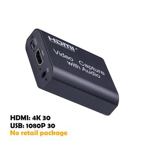 TV수신카드 HD 비디오 캡처 카드 HDMI 호환 USB 2.0 보드 게임 녹화 라이브 스트리밍 방송 로컬 루프 1080P 4K, 02 With Audio