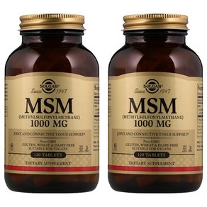 솔가 MSM (유황) 1000 mg 120 정, 120정, 2개