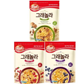 동서 포스트 그래놀라 블루베리 310g+크랜베리 350g+카카오호두 300g, 1세트