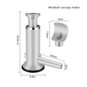 미트볼메이커 스테인리스 스틸 소시지 고기 스터퍼 수평 메이커 수제 주방 햄 기계 도구 필러, 02 Plastics, 1개