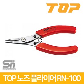 TOP 라운드 노즈 플라이어 스텐 롱노즈 118mm RN-100, 1개