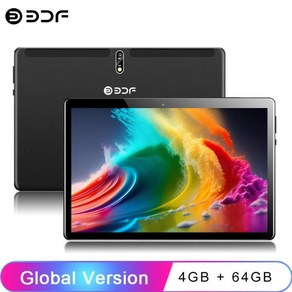 휴대용 태블릿 BDF-M107 글로벌 버전 PC 옥타코어 4GB RAM 64GB ROM 듀얼 SIM 카드 와이파이 3G 전화 통화 구글 호환 플레이 5000mAh 10.1 인치, 없음, 2) Standad Vesion - 파란, 없음