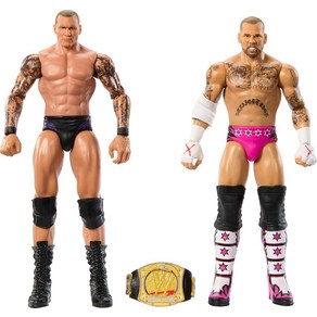 Mattel WWE 메인 챔피언십 쇼다운 2팩 액션 피규어 및 액세서리 시리즈 #19 CM 펑크 vs 랜디 오튼 수집용 세트, 1개