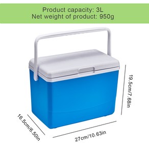 휴대용 캠핑 쿨러 박스 야외 쿨러 냉장고 자동차 차가운 아이스 박스 맥주 주스 음료 냉각 버킷 장비 3L 5 L 6 L 13L, 2) Blue 3L