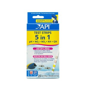 API 5-IN-1 담수 및 염수 수질관리 테스트 스트, 4-Count, 25-Count