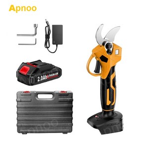 Apnoo [독일기술] 충전식 전동 전지가위 정원수지가위 휴대용 무선 전동 나무 가지치기 원예 꽃 다목적 가위 5번 리튬전지*1, 1세트