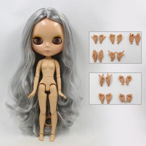 관절 인형 ICY DBS 블라이스 16 bjd 장난감 바디 황갈색 피부 반짝이는 얼굴 DIY 커스텀 30cm, 7) naked doll, 1개