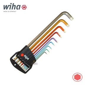 [WIHA] 이하 무지개렌치세트 롱볼렌치 육각볼렌치세트 369-H9F 9PCS 1.5-10mm, 1개