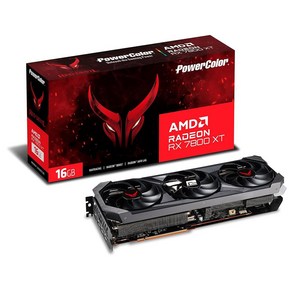 그래픽 카드 파워컬러 레드 데빌 AMD 라데온 RX 7800 XT 16GB GDDR6 그래픽 카드, 7600 Fighte