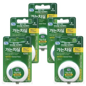네오 가는치실 (왁스) 420D 50m 치간케어 치태 입냄새 제거 잇몸질환예방 얇은 치실, 5개, 1개입