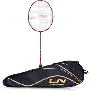 Li-Ning Supe Seies 900 스트링 배드민턴 라켓무료 풀 커버, Stung, 84 gams, Red/ Gey, 1개