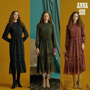 안나수이 ANNA SUI 메탈릭 쉬폰 아르누보 원피스