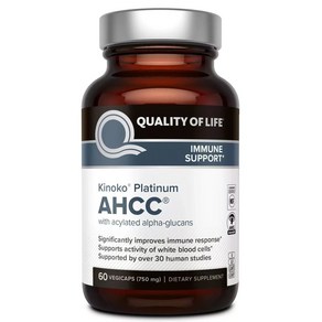 키노코 Quality of Life 프리미엄 플래티넘 AHCC 750mg 60캡슐 248128, 1개