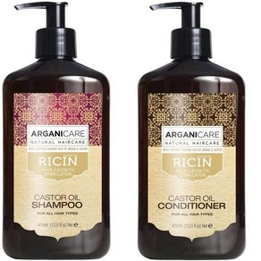 아르가니케어 리신 캐스터 피마자 오일 피마자유 샴푸 + 컨디셔너 린스 400ml 2종 Aganicae Ricin Casto Oil Shampoo + Conditione, 1개