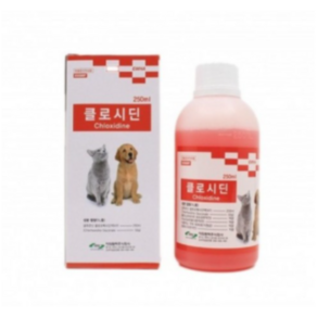 클로시딘 250ml X 2개 알파헥시딘 강아지 고양이 소독약 링웜 턱드름