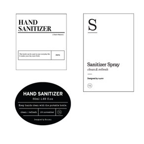 뉴앤룩 손세정 라벨스티커 3type, A타입 HAND SANITIZER, 1개