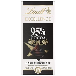 Lindt EXCELLENCE 95% 코코아 다크 초콜릿 캔디 바 초콜릿 79.4g2.8온스 바 200367, Lindt EXCELLENCE 95% 코코아 다크 초콜, 1개, 80g