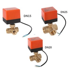 3 웨이 전동 볼 밸브 전기 라인 양방향 제어 AC220V DN15 DN20 DN25, [01] DN15, 1개