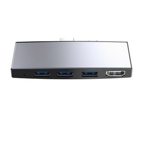 Suface Po 6 5 4 허브용 5 in 1 USB 도킹 스테이션(4K HDMI 호환 2포트 포함) USB 3.0 메모리 카드 슬롯 리더기, 검은색