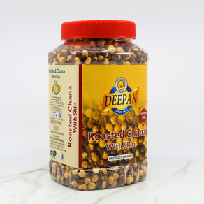 High Potein Snack Roasted Chana with Skin Deepak India 껍질있는 볶은 차나 병아리콩 고단백 스낵, 1개, 500g