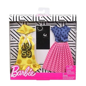 MATTEL 바비(Barbie) 패션 2팩 폴카 도트【옷 갈아입히기 인형용 드레스 액세서리】GHX60