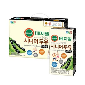 [베지밀] 5060시니어두유 190ml x 48팩+손잡이, 48개, 상세 설명 참조