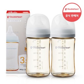 더블하트 모유실감 3세대 PPSU 모먼트 단품 240ml 새벽그레이 (M젖꼭지포함), 그레이, 2개