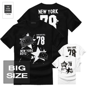 THE NAME STUDIO 그래픽 프린트 반팔티 Y뉴욕보이 M~5XL 빅사이즈 티셔츠