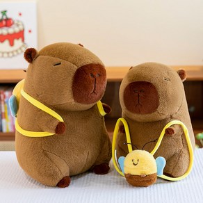 쿠스 카피바라 귀여운 애착 인형 가방 모자 꿀벌 선물 40CM, 꿀벌 가방 카피바라