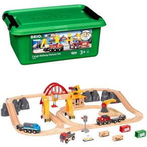 BRIO WORLD 54 3 ~ 33097 (브리오) 카고 레일 디럭스 세트 [전 개] 대상 연령 세, 1개