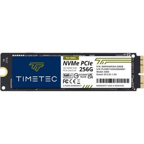 Timetec 512GB MAC SSD NVMe PCIe Gen3x4 3D NAND TLC 최대 2 000MB/s Apple MacBook Ai(2013-2015 2017), 256GB