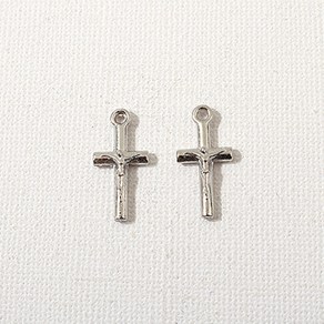 비즈아이 [7387-17]종교펜던트 메탈 예수원통십자가 9x18mm 대백 1개