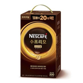 네스카페 수프리모 커피믹스 11.7gx180+20T 네슬레, 2.34kg, 200개입, 1개