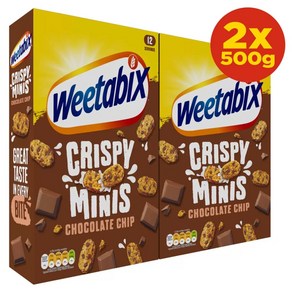 500g 2개 위타빅스 미니스 초콜렛 칩 시리얼 아침식사 간편아침식사 시리얼 Weetabix Minis Chocolate Chip