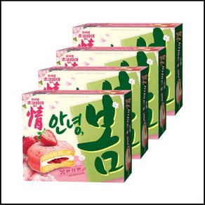 오리온 초코파이 봄 담은 딸기 12P 408g 봄 한정판 간식, 4박스