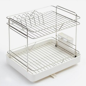 다다리빙 라피드 물빠짐 식기건조대 2단, 화이트