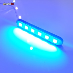 12v MOXI 오토바이 자동차 5050 6구 싸이키 스트로브 파박이 LED, 파랑, 1개