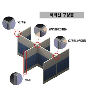 유스타 사무실파티션 책상 가림막 칸막이 파티션, H1200 마감바